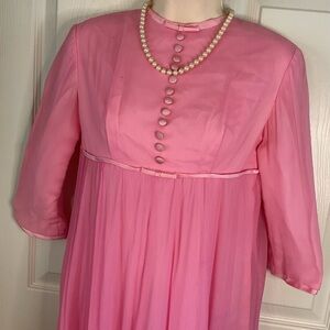 Vintage 1960 PROM Chiffon Drape Lorrie Deb Flowing Gown S